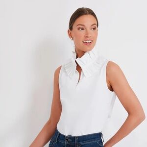 TUCKERNUCK White Sleeveless Bouvier Blouse Size L
